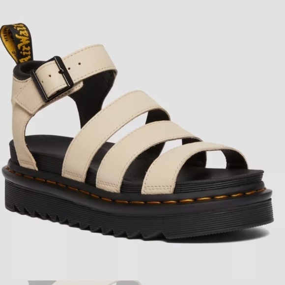 DR MARTENS BLAIR 4 STRAP LEATHER BOHO SANDALS SIZE 10 NWOT IVORY - Picture 1 of 13